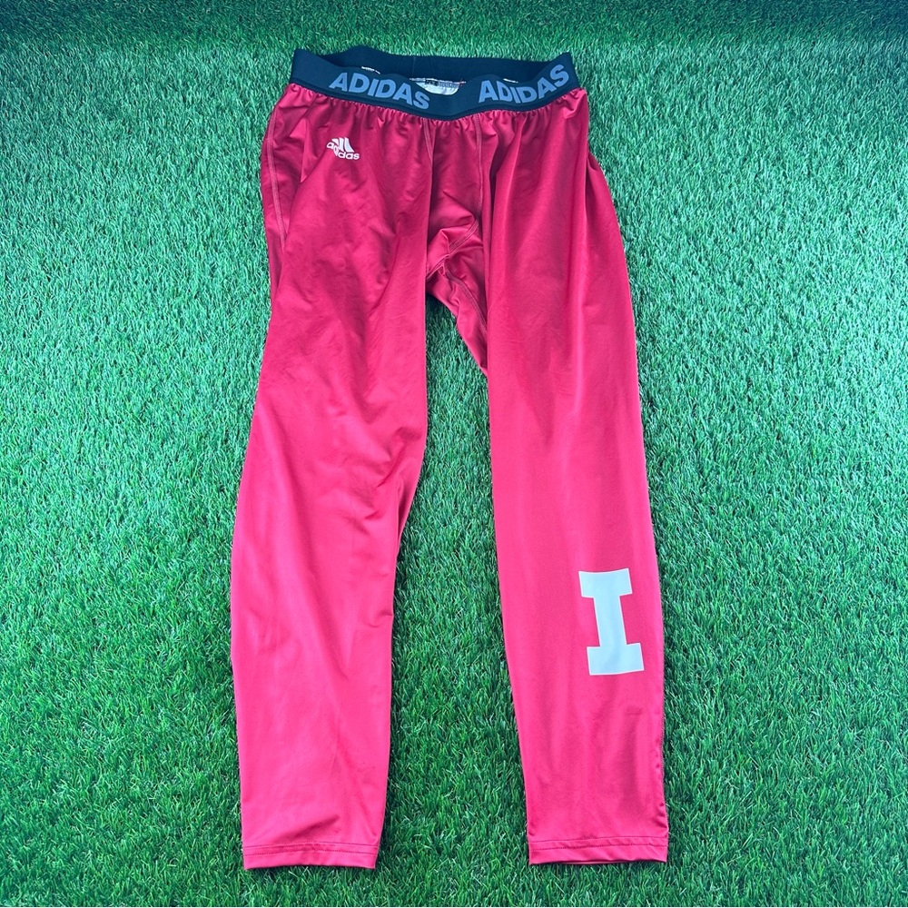 Adidas Climalite INDIANA Compression Tights Pants Hoosiers IU Block I Sz 3XL